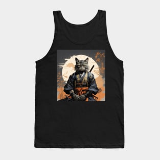 Japanese Neko Samurai Cat - Ninja Cat Art Tank Top